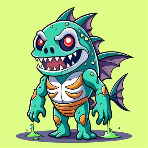 Premium Vector Zombie Shark Slime Vector For Creepy Illustrations