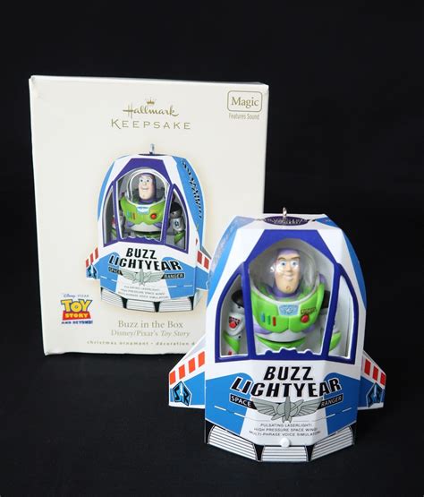 Hallmark Buzz Lightyear Buzz in the Box Talking Christmas Ornament ...