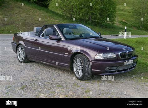 BMW 3 Series Convertible Model E46 With Retracted Roof In Violet