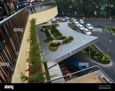 Terrace, small garden and outdoor of a shopping mall in Baguio ...