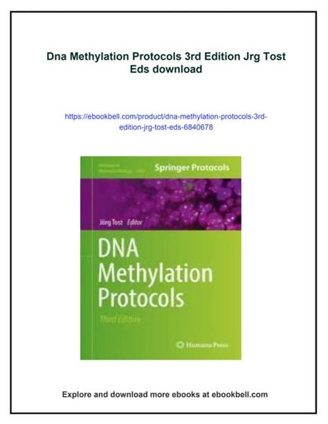 Dna Methylation Protocols 3rd Edition Jrg Tost Eds | PDF