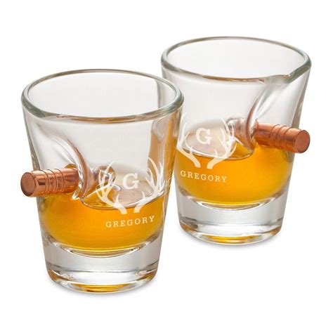 Groomsmen Personalized Bullet Shot Glass Set Of 2