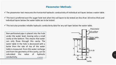 Presentation on hydraulic conductivity and drainable porosity