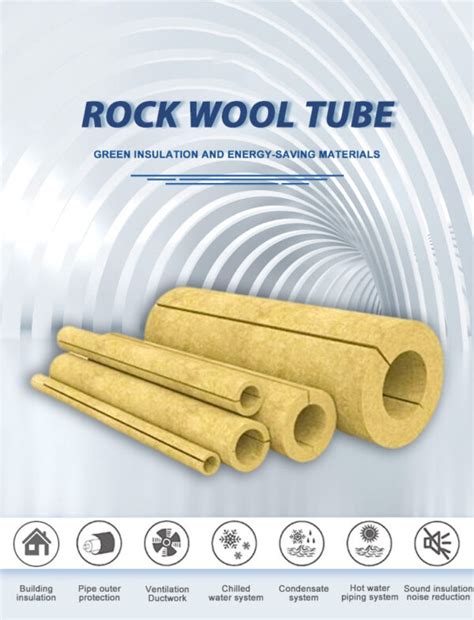 High Density Rock Wool Mineral Wool Insulation Pipe Heat Insulation