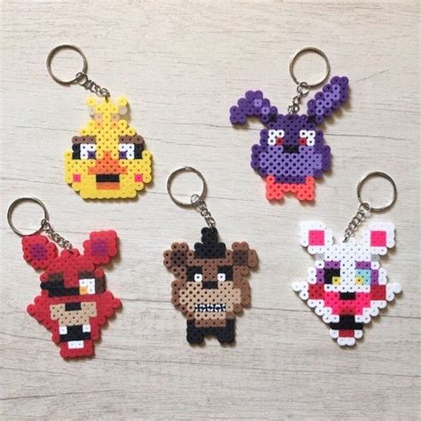 FNAF Perler Beads Fuse Bead Keychains Handmade Pixel Art FNAF