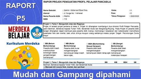 Contoh Deskripsi Raport P5 Smp Kurikulum Merdeka Imagesee Riset