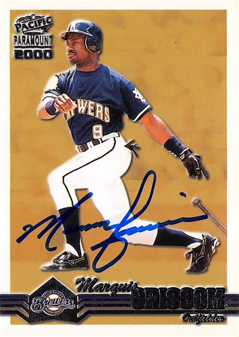 Marquis Grissom Autographed Baseball Card Milwaukee Brewers 2000