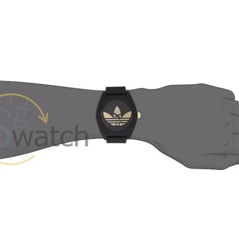 Adidas Men S Adh Santiago Gold Logo Watch With Black Silicone Band