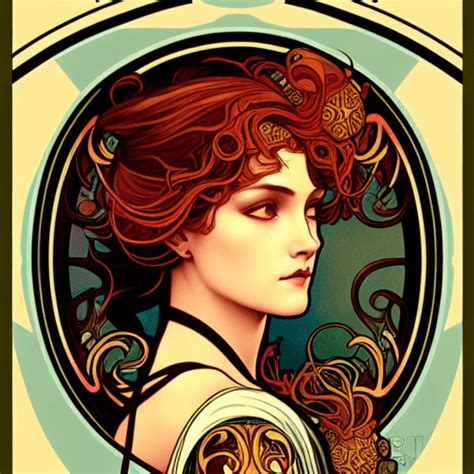 Beautiful Woman On Cyberpunk Art Nouveau Playing Card Creative Fabrica