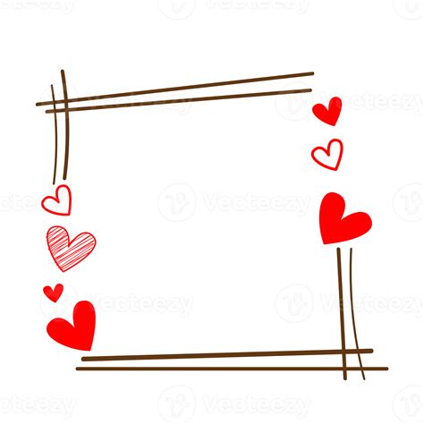 Doodle Love Frame Design 18795121 Png