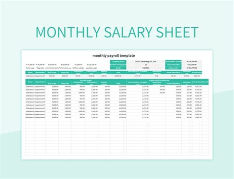 Free Monthly Salary Templates For Google Sheets And Microsoft Excel