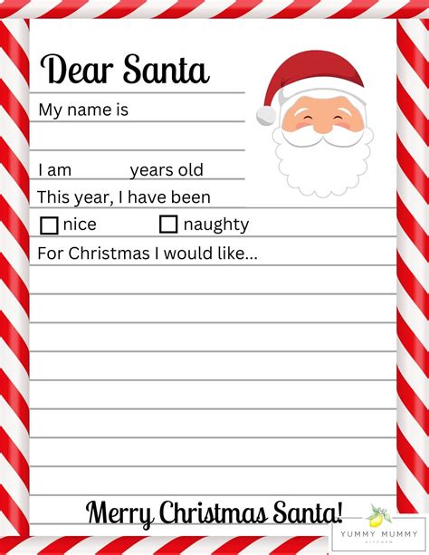 Letter To Santa Template Free Printable Dear Santa Letters