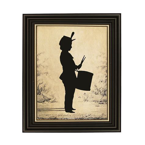 8" x 10" Civil War Drummer Boy Framed Paper Cut Silhouette | Madison Bay Company