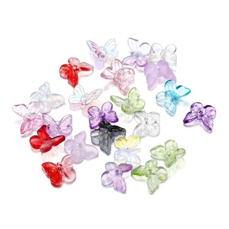 St Kunkka Pcs Pcs Glass Butterfly Beads Fashion Accessories