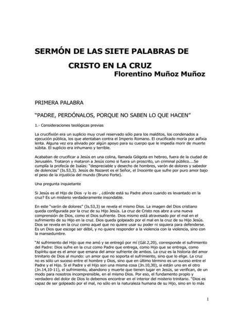 SERMÓN DE LAS SIETE PALABRAS DE CRISTO EN LA CRUZ