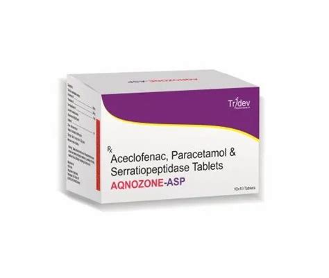 Aqnozone Asp Aceclofenac Paracetamol And Serratiopeptidase Tablets