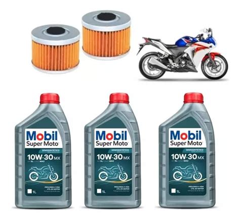 Kit 2 Trocas Óleo Honda Cbr250 Mobil Super Moto 10w30 Fvc048