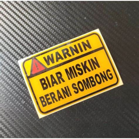 Stiker Cutting Peringatan Warning Lazada Indonesia