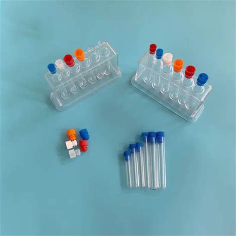 Clear Transparent Plastic Test Tubes With Caps Stoppers Lab Supplies