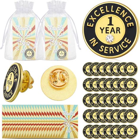 Amazon Wavyknot 50 Sets 1 Year Of Service Lapel Pin Gift Set