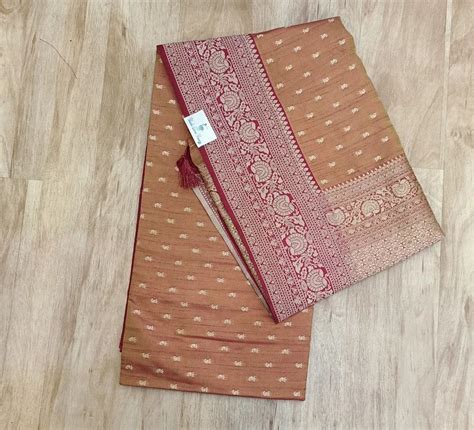 Assam Silk Brown Saree 5 5 M Separate Blouse Piece At Rs 1720 Piece