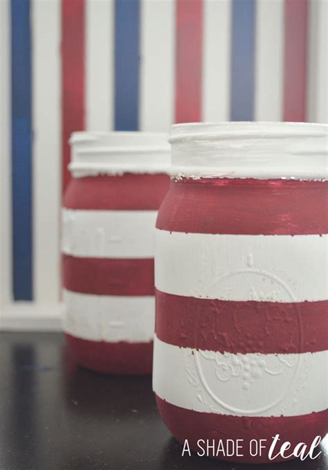 Easy Red White And Blue Mason Jars