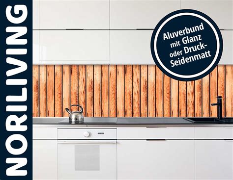 Fliesenspiegel Rückwand Alu rötliche Holzbretter 839