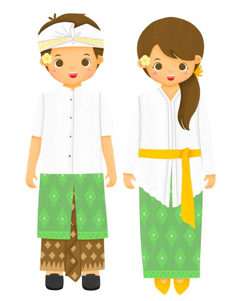 Couple Wearing Indonesia Traditional Cloth 28167841 Png