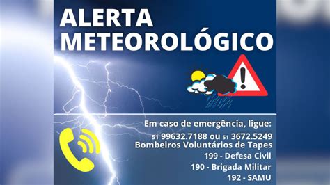 Prefeitura De Tapes Emite Alerta Para Passagem De Ciclone Extratropical