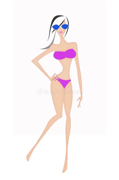 Sexy Bikini Frauen Mode Illustration Stock Abbildung Illustration Von Sommer Haar