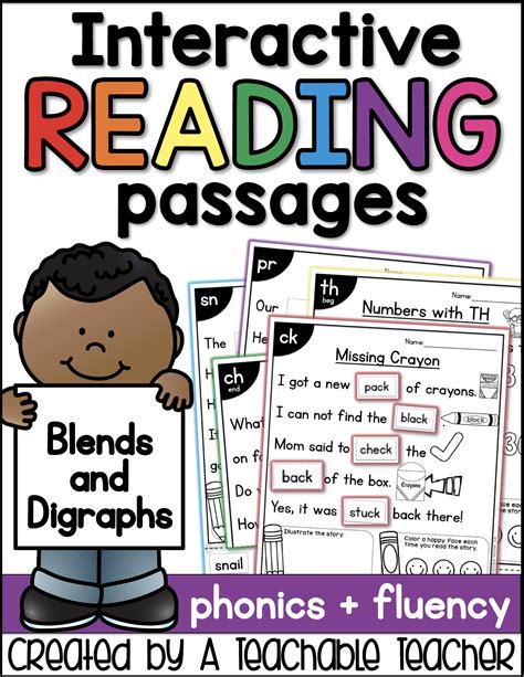 Interactive Reading Passages Blends And Digraphs A Teachable Teacher