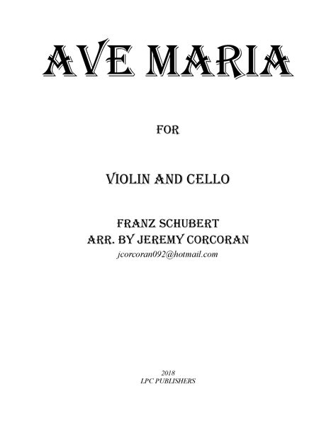 Ave Maria For Violin And Cello Sheet Music Franz Schubert