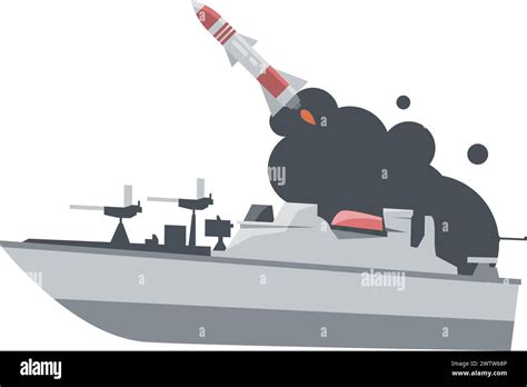 Warship Launch Rocket Navy Force Weapon Icon Stock Vector Image And Art