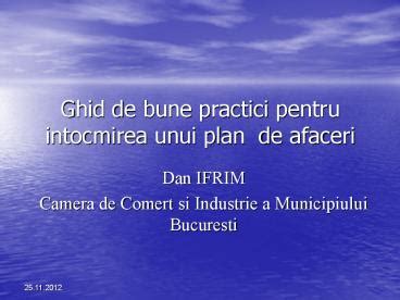 Ppt Ghid De Bune Practici Pentru Intocmirea Unui Plan De Afaceri