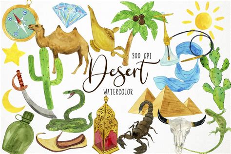 Watercolor Desert Clipart Arabian Graphic By Paulaparaula Creative