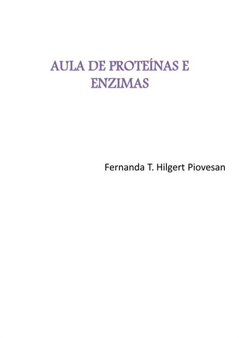 PDF AULA DE PROTEÍNAS E ENZIMAS 23 09 DOKUMEN TIPS