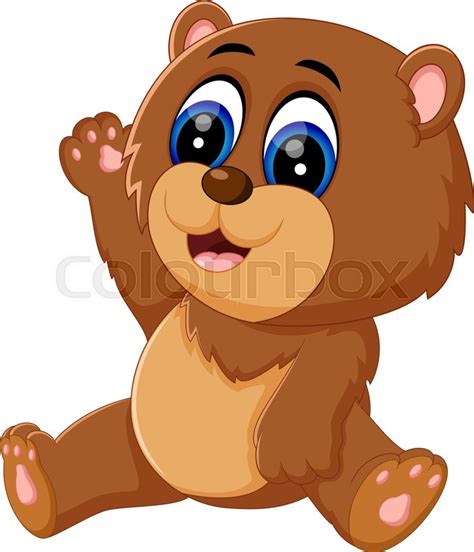 Illustration of cute baby bear cartoon | Stock vector | Colourbox