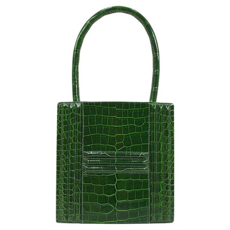 Hermes Kelly Green Cadena Porosus Crocodile Exotic Leather Top Handle