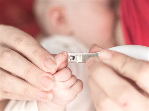 Nail Trimming In The Newborn Stock Image Image Of Infant Health