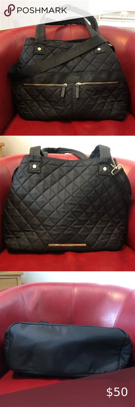 Steve Madden Quilted Weekender Gym Bag Weekender Gold Hardware Steve