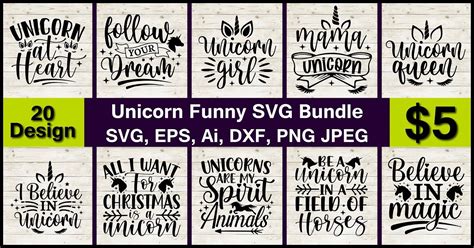 Unicorn Funny Svg Bundle Bundle · Creative Fabrica