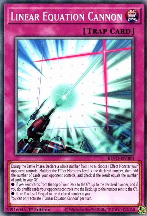 Linear Equation Cannon Blazing Vortex Yugioh