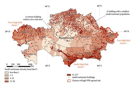 Small ruminant (SR) population density in the Republic of Kazakhstan