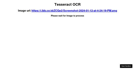 Tesseract OCR Codesandbox