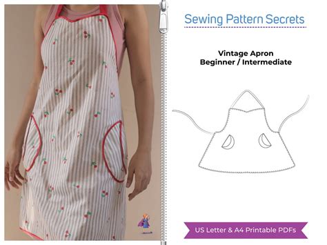 Vintage Apron Sewing Pattern Pdf Easy Sewing Pattern Vintage Kitchen