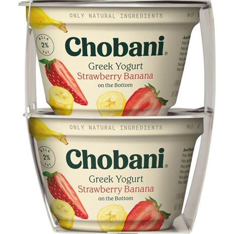 Chobani Yogurt Low Fat Strawberry Banana Greek 4 Value Pack 4 Each Instacart