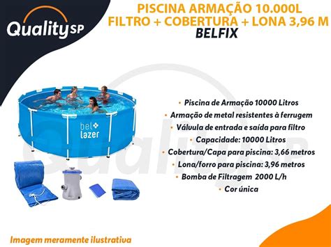 Piscina De Arma O Litros Filtro Lona E Capa Bel Frete Gr Tis