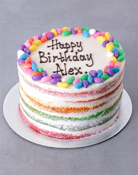 Personalised Naked Rainbow Birthday Cake Hamperlicious