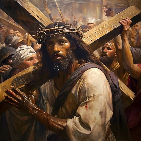 Black Jesus Carrying Cross Prints Brown Skin Jesus Wall Art Christian