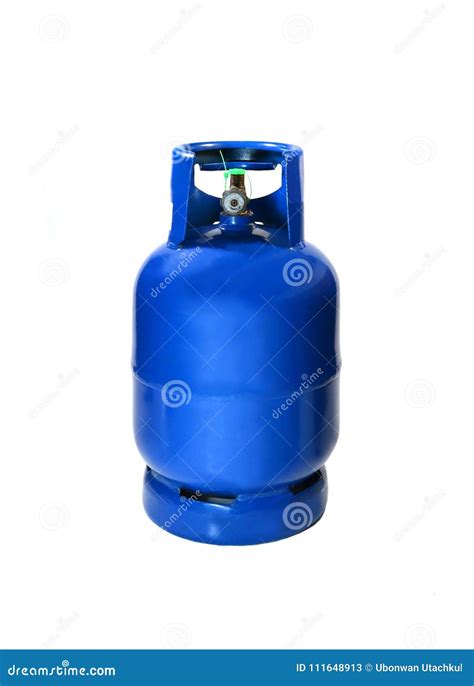 Blue Lpg Cooking Gas Tank Or Propane Tank Isolated On White Background